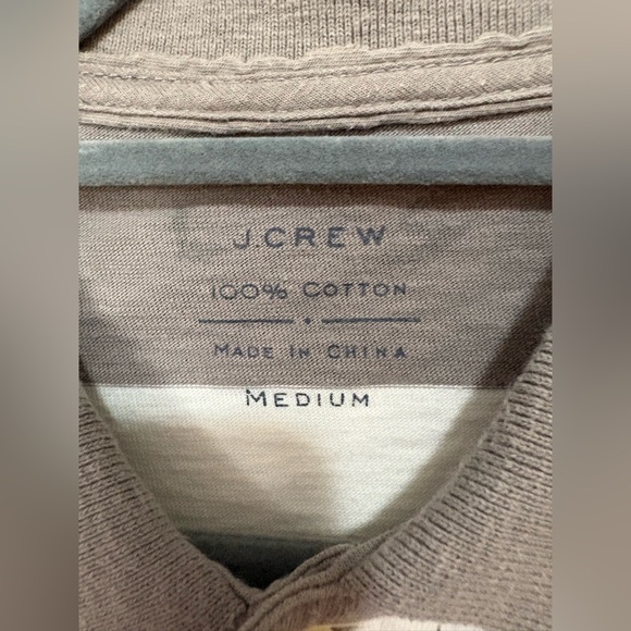 J.Crew Classic Striped Polo Shirt – Men’s Medium – Gray & White - Picture 3 of 4